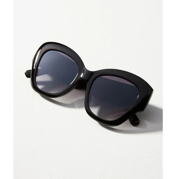 Anthropologie oversize cat eye sunglasses NWT Anthropologie Oversized Cat-Eye Sunglasses BLACK | eBay main image 2